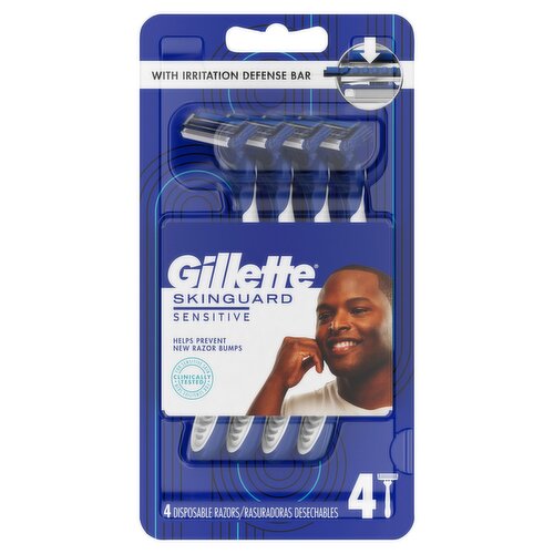 Gillette Skinguard Sensitive Disposable Razors, 4 count