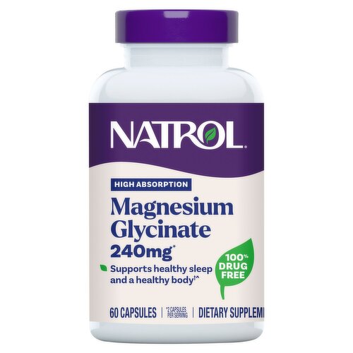 Natrol Magnesium Glycinate Dietary Supplement, 60 count