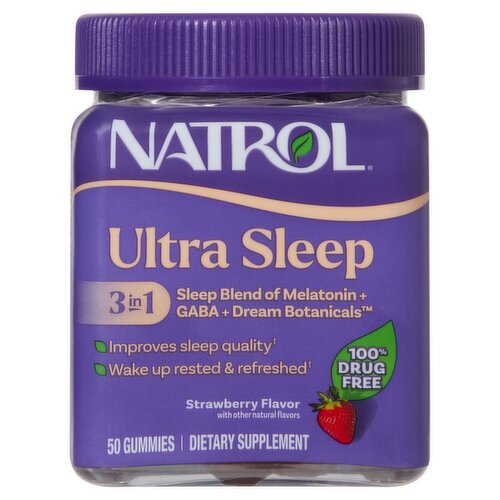 Natrol Strawberry Flavor 3 In 1 Ultra Sleep Dietary Supplement, 50 Count