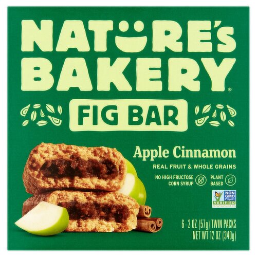 Nature's Bakery Apple Cinnamon Fig Bar Twin Packs, 6 count, 2 oz