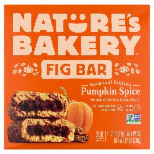 Nature's Bakery Pumpkin Spice Fig Bar Seasonal Edition, 2 oz, 6 count