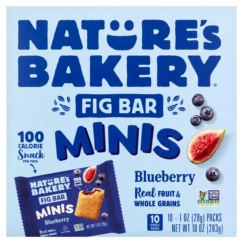 Nature's Bakery Blueberry Minis Fig Bar, 1 oz, 10 count