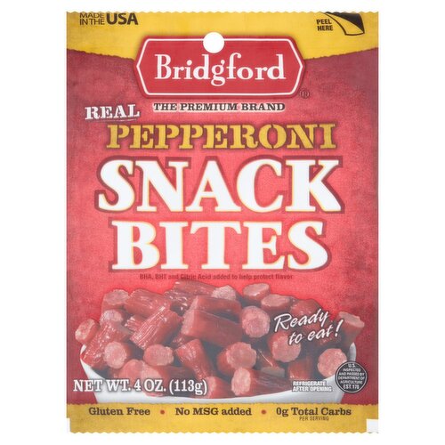 Bridgford Real Pepperoni Snack Bites, 4 oz