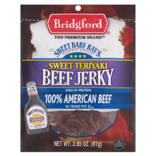 Bridgford Sweet Baby Ray's Sweet Teriyaki Beef Jerky, 2.85 oz