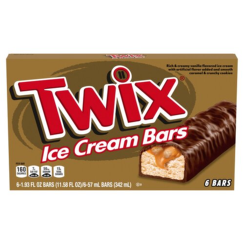 Twix Ice Cream Bars, 1.93 fl oz, 6 count