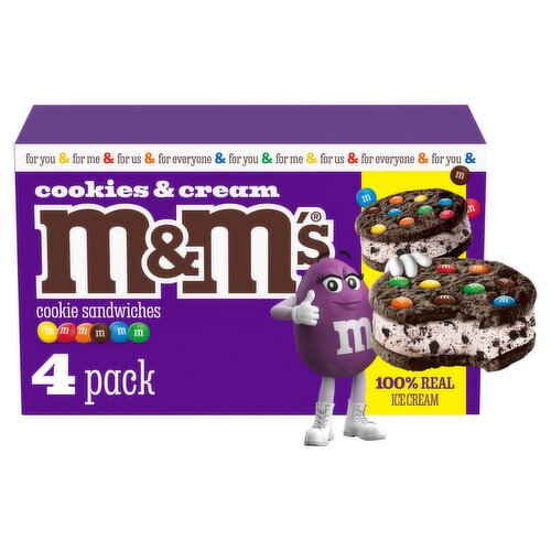 M&M's Cookies & Cream Cookie Sandwiches, 3.5 fl oz, 4 count