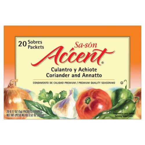 Accent Coriander and Annatto Seasoning, 0.17 oz, 20 count