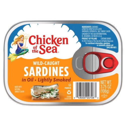 Chicken of the Sea Wild-Caught Lightly Smoked Sardines in Oil, 3.75 oz