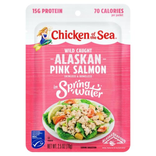 Chicken of the Sea Wild Caught Alaskan Pink Salmon in Spring Water Packet, 2.5 oz