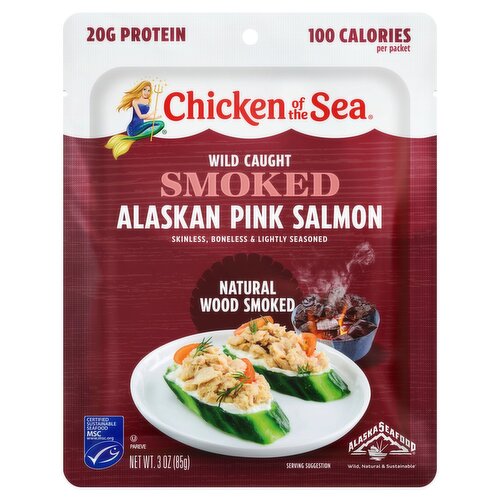 Chicken of the Sea Wild Caught Smoked Alaskan Pink Salmon Packet, Natural Wood Smoke Flavor , 2.5 oz