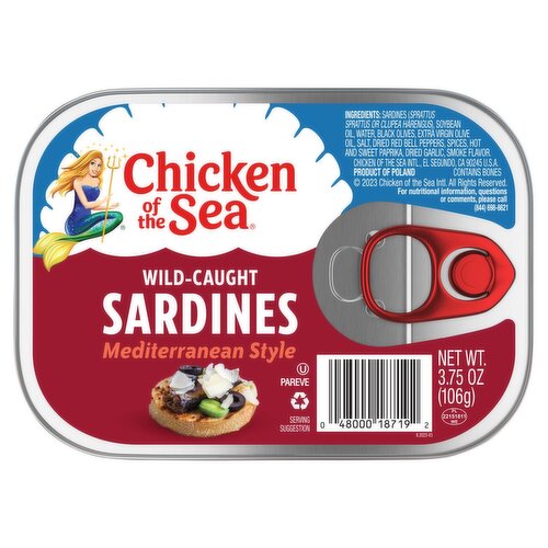 Chicken of the Sea Mediterranean Style Sardines, 3.75 oz