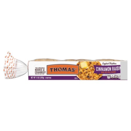 Thomas' Cinnamon Raisin English Muffins Value Pack, 12 count, 1 lb 10 oz