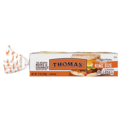 thumbnail image 2 of Thomas' Original English Muffins - 18 Count Pack (2 Packs Total, 36 Muffins) - Cholesterol Free, Low Fat Breakfast 2 of 13