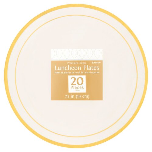 Amscan Premium Plastic 7.5 In Luncheon Plates, 20 count