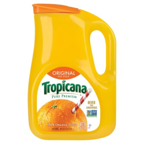Tropicana Original No Pulp Pure Premium 100% Orange Juice, 89 fl oz