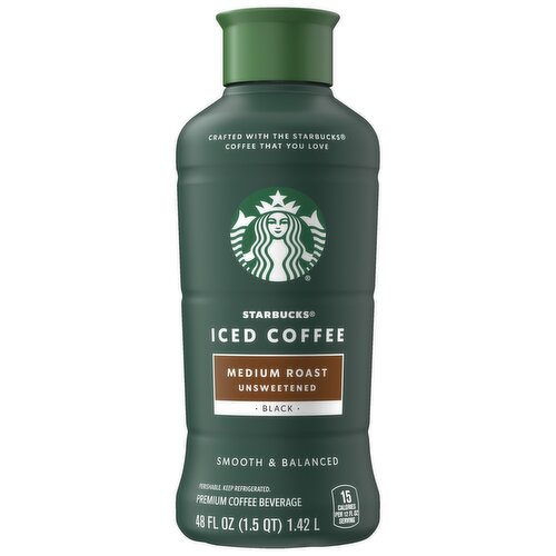 Starbucks Iced Coffee Premium Coffee Beverage Medium Roast Unsweetened 48 Fl Oz