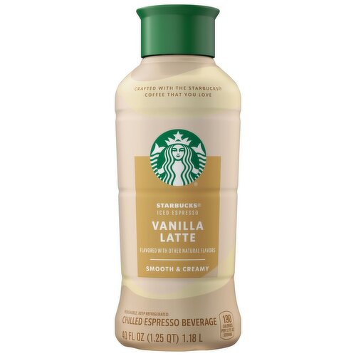 Starbucks Iced Espresso Chilled Espresso Beverage Vanilla Latte Flavored 40 Fl Oz Bottle