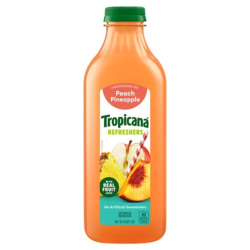 Tropicana Peach Pineapple Juice Drink Blend Refreshers, 46 fl oz