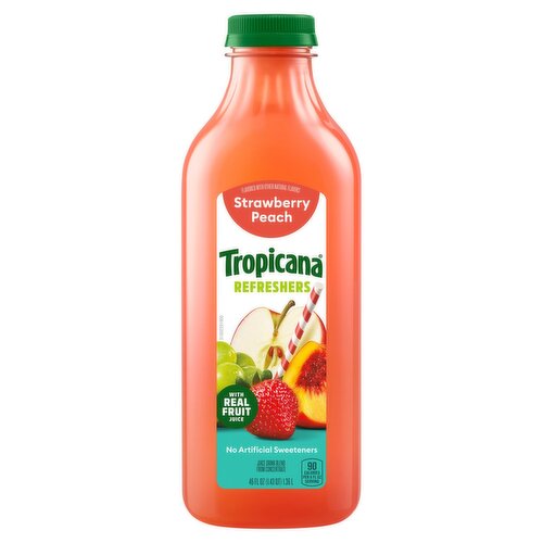 Tropicana Strawberry Peach Juice Drink Blend Refreshers, 46 fl oz