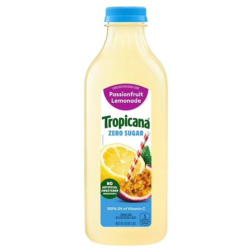 Tropicana Zero Sugar Passionfruit Lemonade Drink, 46 fl oz