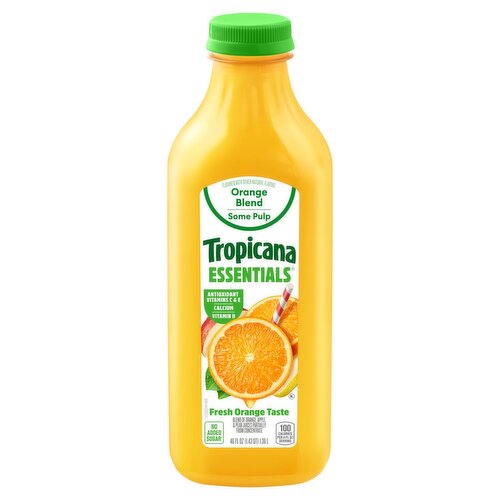 Tropicana Essentials Some Pulp Orange Blend Juice, 46 fl oz