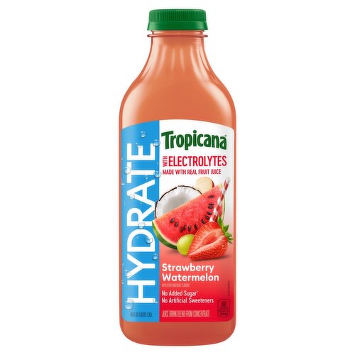 Tropicana Hydrate with Electrolytes Strawberry Watermelon Juice Drink, 46 fl oz