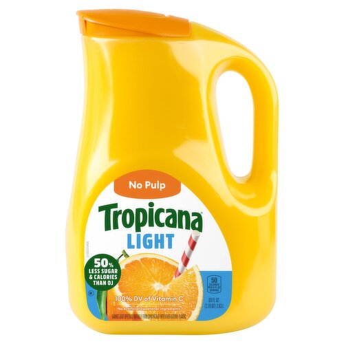 Tropicana Light No Pulp Orange Juice Beverage, 2.63 l