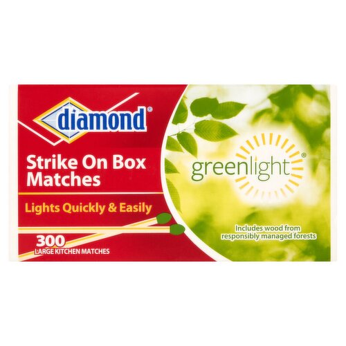 Diamond Greenlight Large Kitchen Strike on Box Matches, 300 count, 3 pack