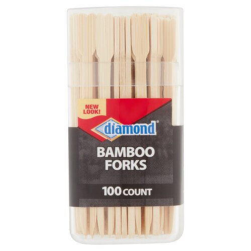 Diamond Bamboo Forks, 100 count