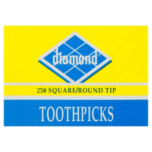 Diamond Square/Round Tip Toothpicks, 250 count