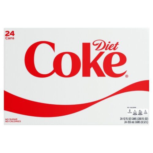 Diet Coke Cola, 12 fl oz, 24 count