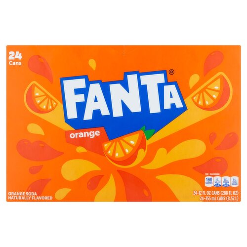 Fanta Orange Soda, 12 fl oz, 24 count