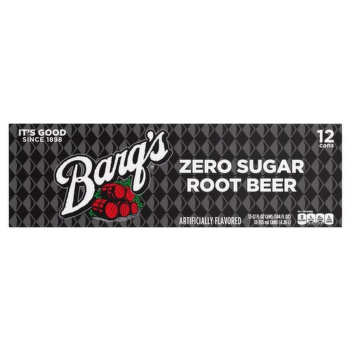 Barq's Zero Sugar Root Beer, 12 fl oz, 12 count