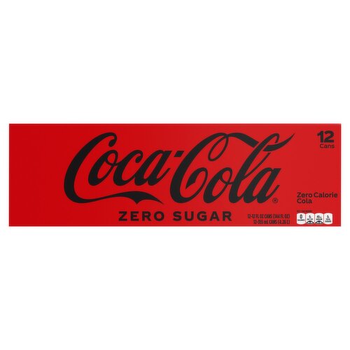 Coca-Cola Zero Sugar Zero Calorie Cola, 12 fl oz, 12 count