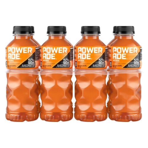 Powerade Orange Sports Drink, 20 fl oz, 8 count