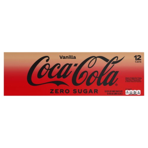 Coca-Cola Vanilla Zero Sugar Cola, 12 fl oz, 12 count