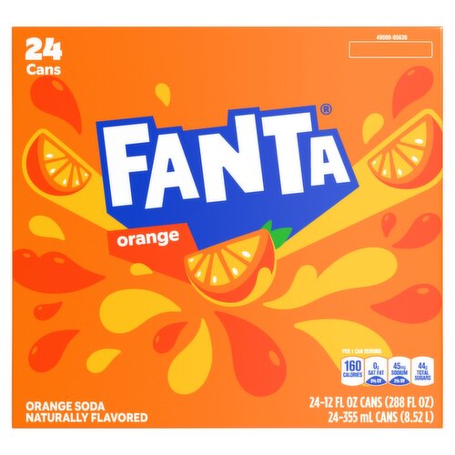 Fanta Orange Soda, 12 fl oz, 24 count