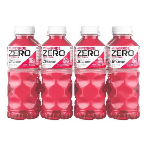 Powerade Zero Fruit Punch Sports Drink, 20 fl oz, 8 count