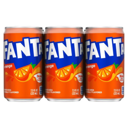 Fanta Orange Soda, 7.5 fl oz, 6 count