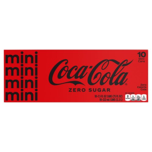 Coca-Cola Zero Sugar Cola, 7.5 fl oz, 10 count