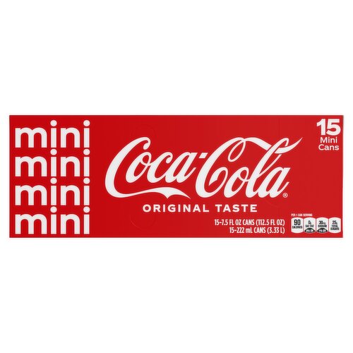 Coca-Cola Original Taste Mini Cans Soda, 7.5 fl oz, 15 count