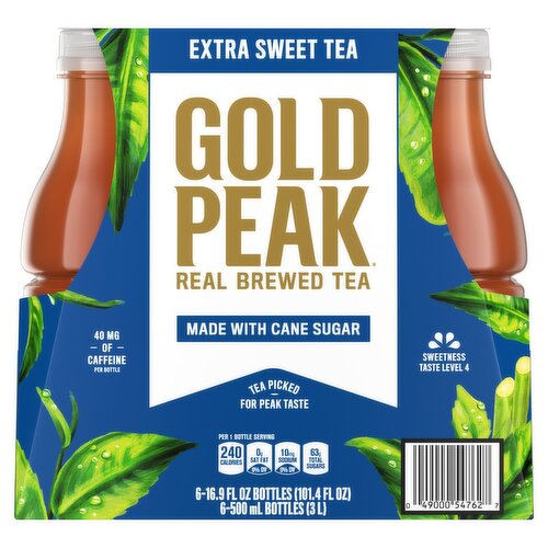 Gold Peak Extra Sweet Real Brewed Tea, 16.9 fl oz, 6 count