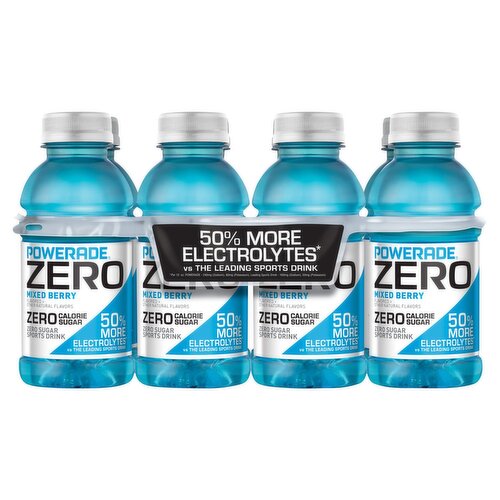 Powerade Mixed Berry Zero Sugar Sports Drink, 12 fl oz, 8 count