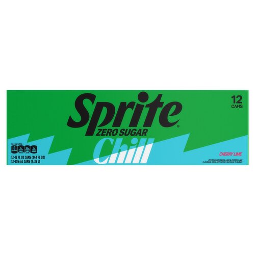 Sprite Zero Sugar Chill Lemon-Lime & Cherry Lime Flavored Soda, 12 fl oz, 12 count