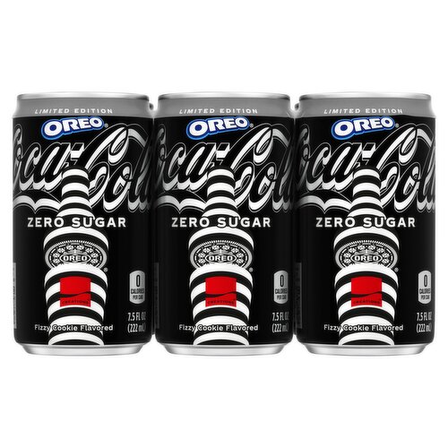 Coca-Cola Oreo Creations Zero Sugar Fizzy Cookie Flavored Soda Limited Edition, 6 count, 7.5 fl oz