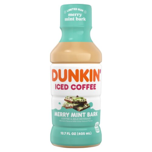 Dunkin' Merry Mint Bark Iced Coffee Limited Run, 13.7 fl oz