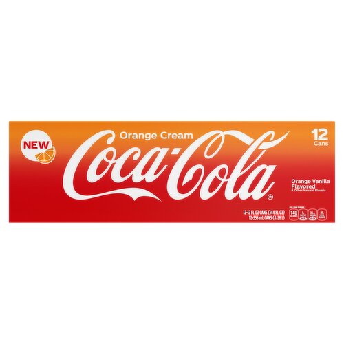 Coca-Cola Orange Cream Vanilla Flavored Soda, 12 fl oz, 12 count