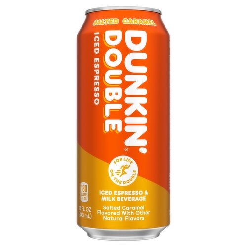 Dunkin' Double Salted Caramel Iced Espresso & Milk Beverage, 15 fl oz