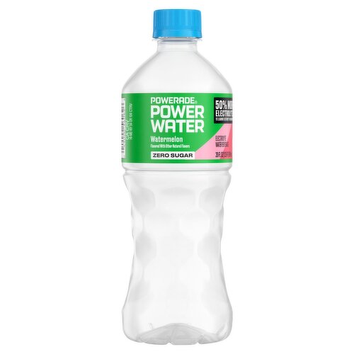 Powerade Power Water Zero Sugar Watermelon Electrolyte Water Beverage, 20 fl oz