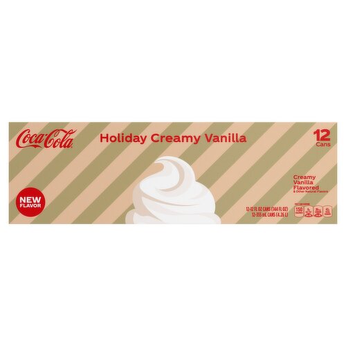 Coca-Cola Holiday Creamy Vanilla Soda, 12 fl oz, 12 count